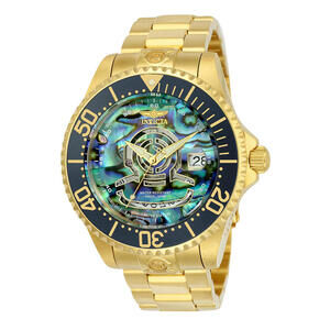 Invicta Grand Diver Automatic Men's Watch w/ Abalone Dial - 47mm. Gold (23454)